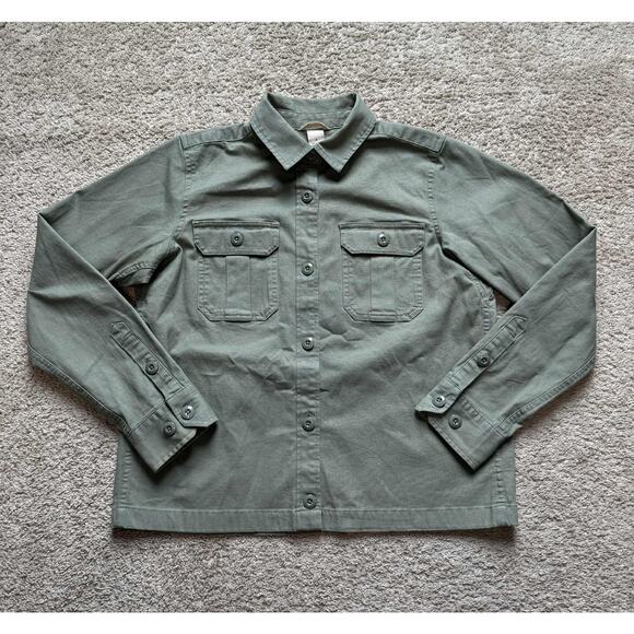 Duluth Trading Cotton Blend  Button-Up Shirt Jacket Shaket Green Men's Size S - Picture 1 of 10